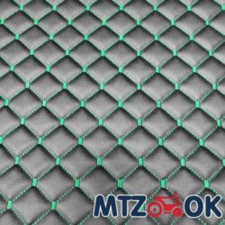 КОЖЗАМ ЧЕРНЫЙ (ЗЕЛЕНАЯ СТЕЖКА. РОМБ 40Х45) НА ПОРОЛОНЕ 1.4Х1М